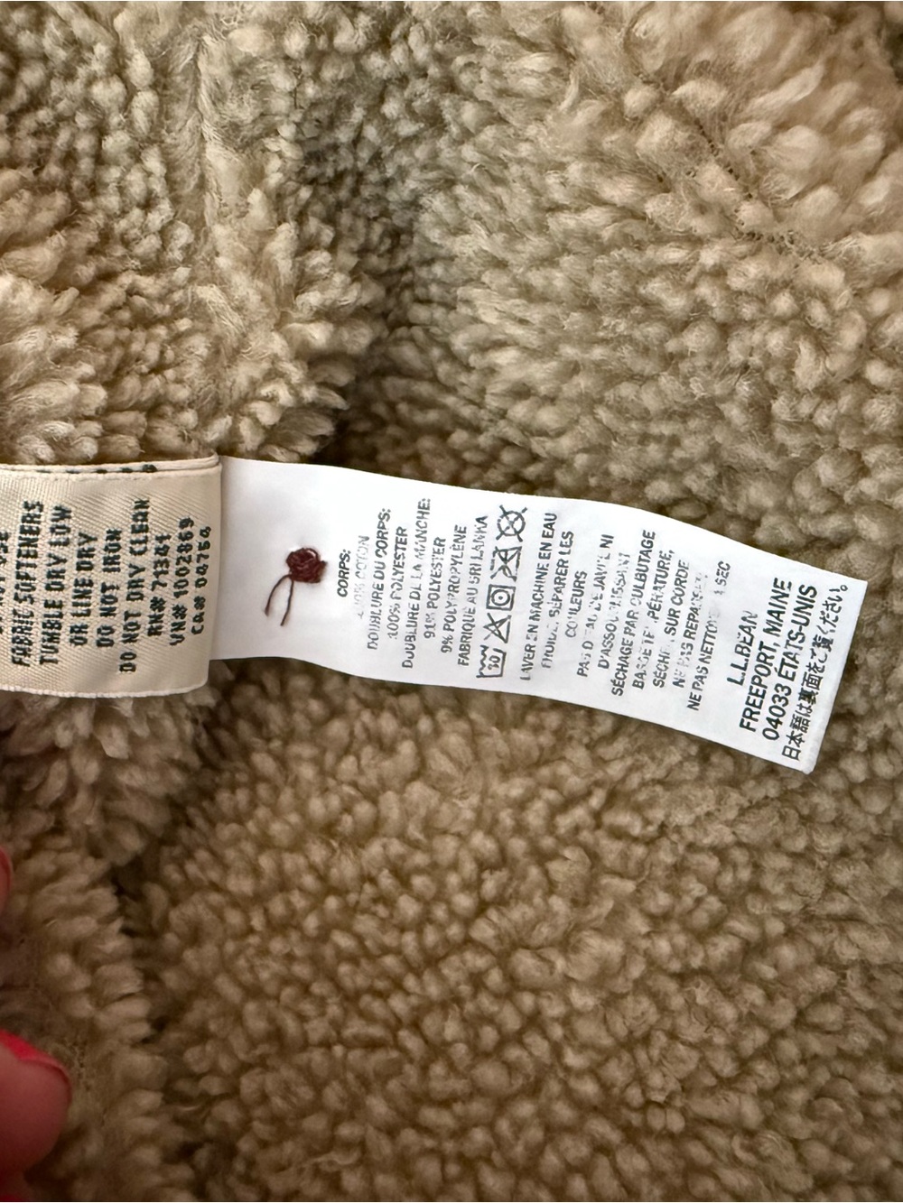 Vintage L.L. Bean Maroon Sherpa-Lined Barn Jacket - Picture 12 of 12